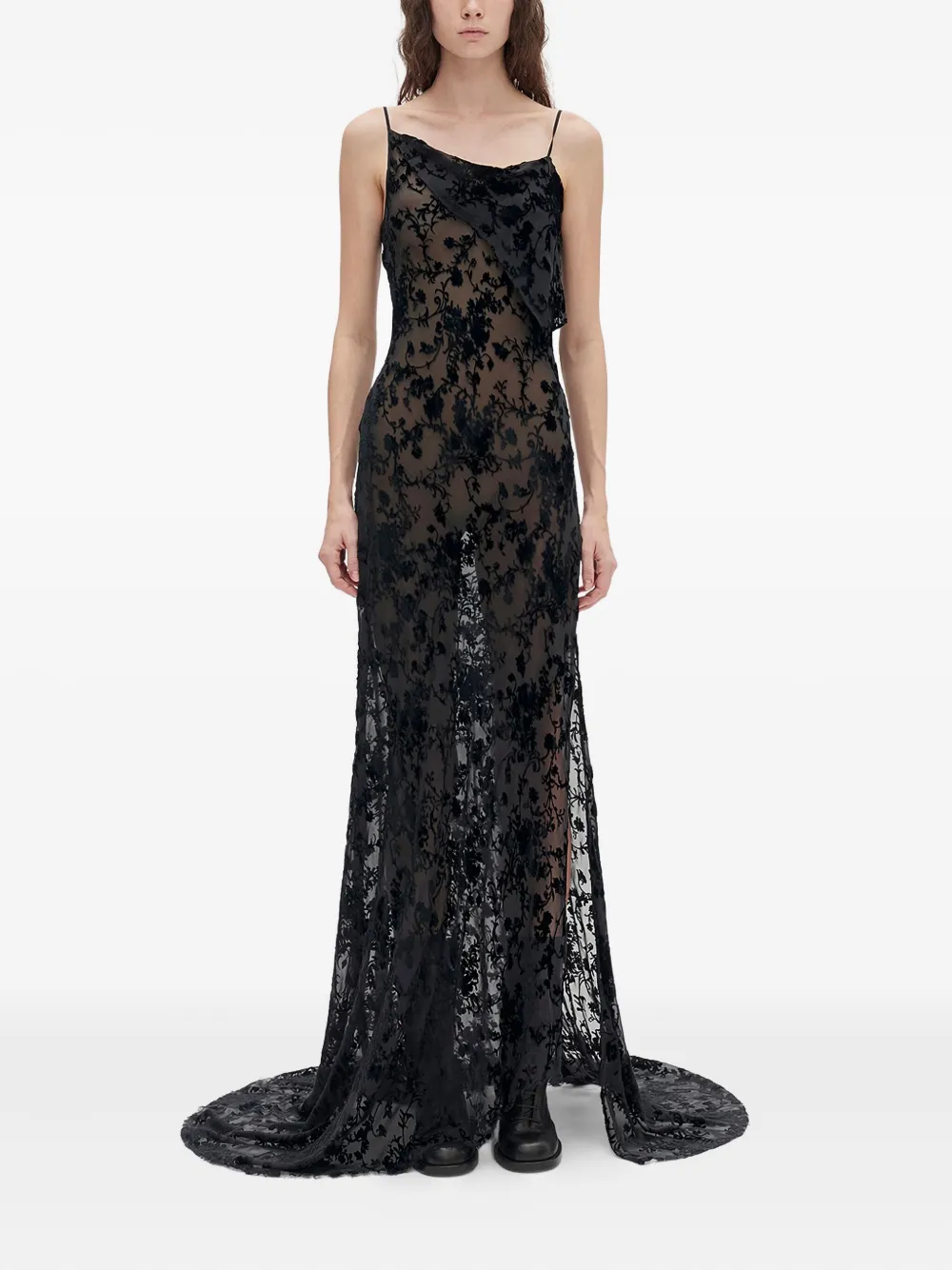 

Асимметричное платье-комбинация Aaricia Ann Demeulemeester, черный