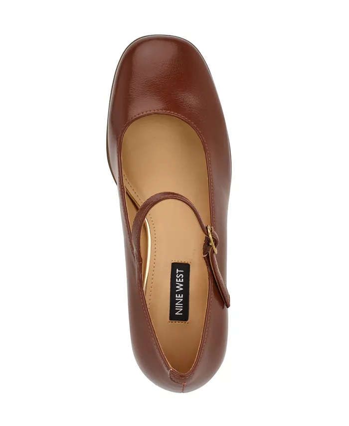 Женские туфли Mary Jane на устойчивом каблуке Nine West, коричневый — фото 4