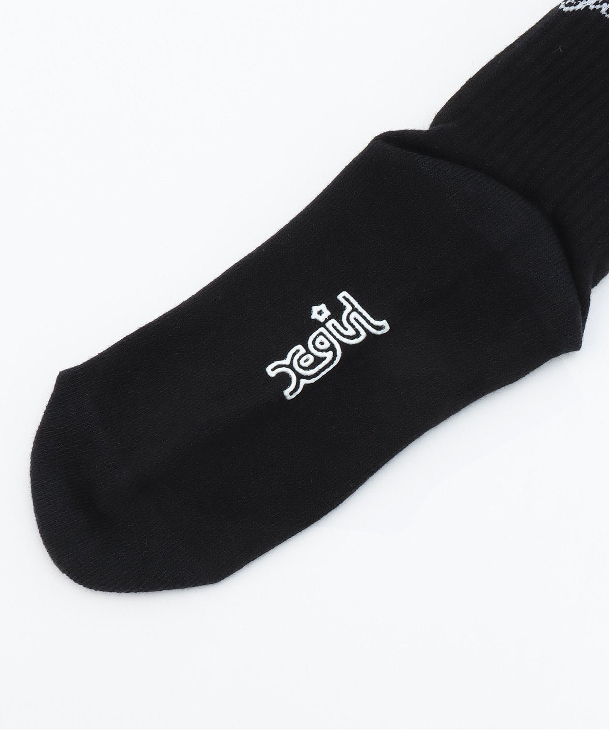 Носки Cherry Logo Crew Rib Socks X-girl Stages, Black — фото 3