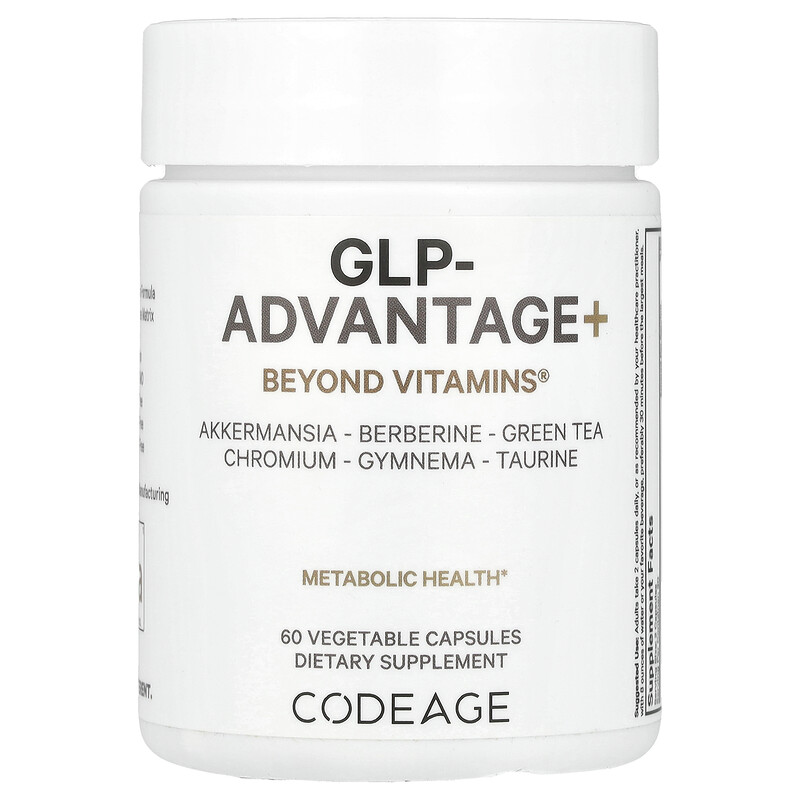 

Codeage, GLP-Advantage +, Beyond Vitamins, 60 растительных капсул