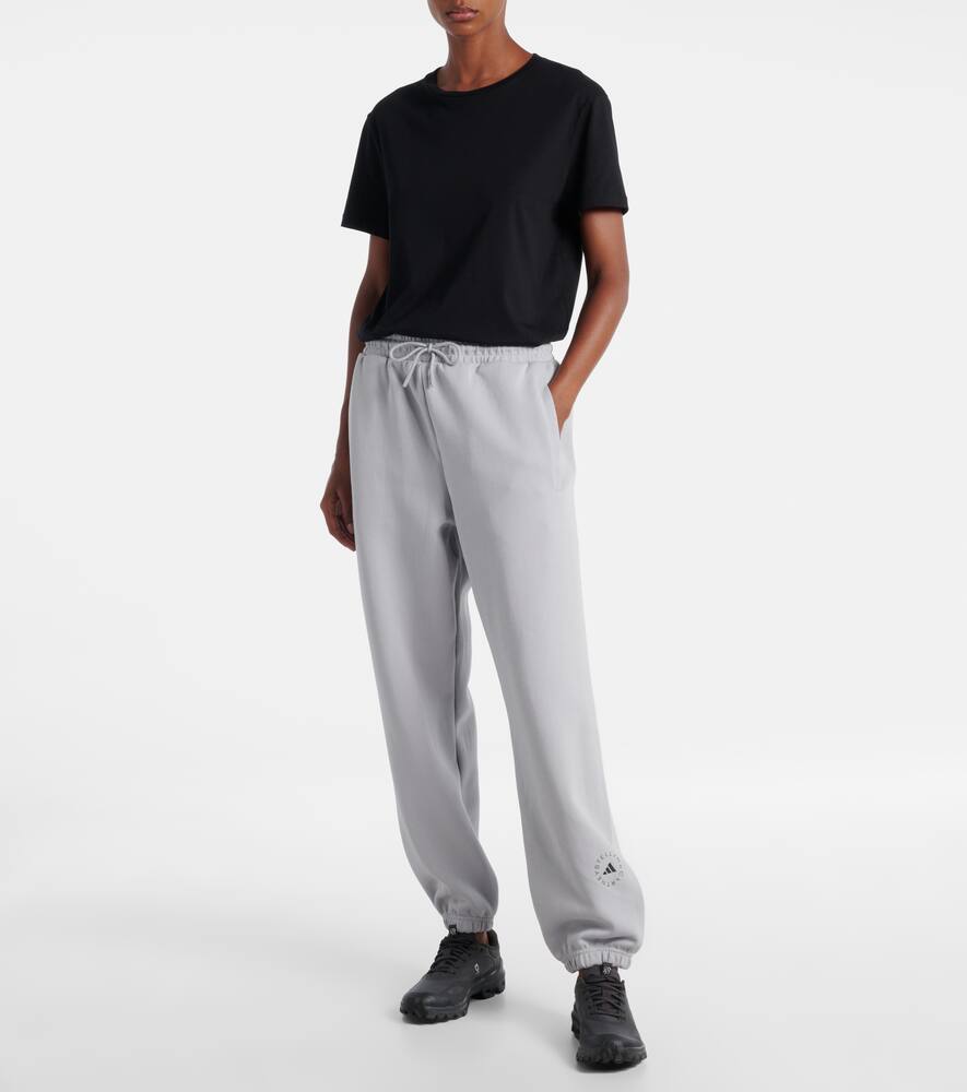 Флисовые спортивные штаны из хлопковой смеси Adidas by Stella McCartney, Clear Onix — фото 2