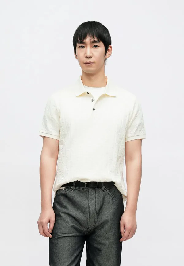 Мерсеризованный джемпер с эмблемой Calvin Klein, Antique White