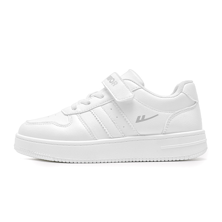 

Детские скейтерские кроссовки на низком ходу из искусственной кожи с амортизацией и защитой от истирания WARRIOR, белый