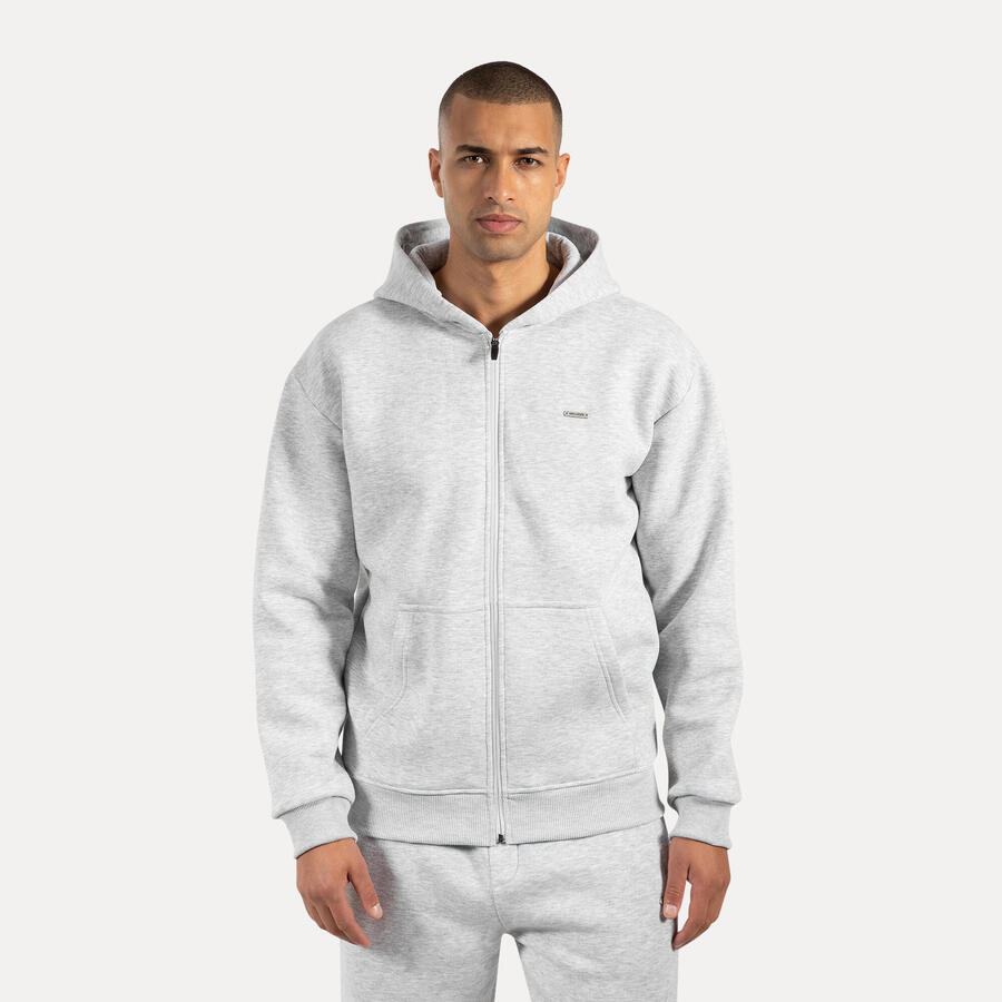 

SMILODOX Мужская толстовка с капюшоном на молнии Ilyas Gray Melange