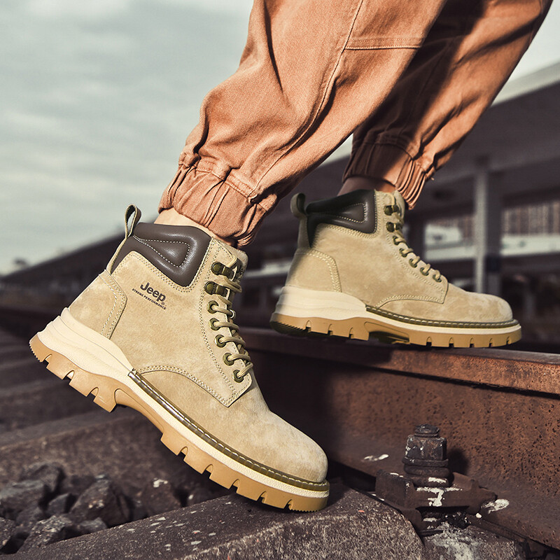 Ботинки Jeep Martin Boot Men низкие на шнуровке, бежевый — фото 3