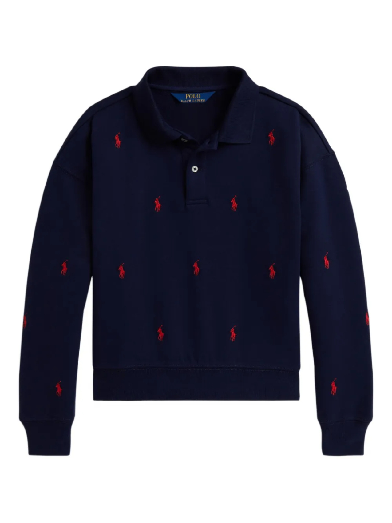 

POLO RALPH LAUREN KIDS рубашка поло с вышивкой, синий
