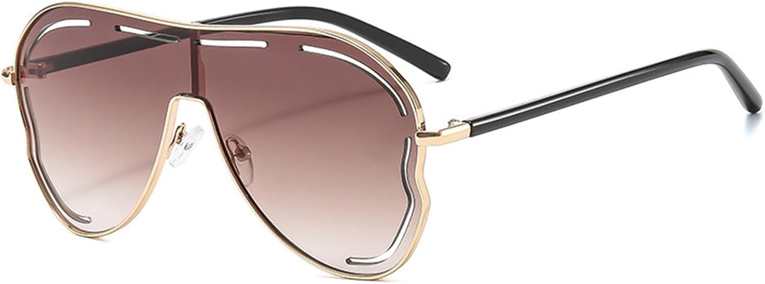 

Willochra Роскошные солнцезащитные очки в большой оправе, винтажные, увеличенного размера, в стиле «пилот», для женщин и мужчин, с полым градиентом, зеленые, защитные очки-маски, C4