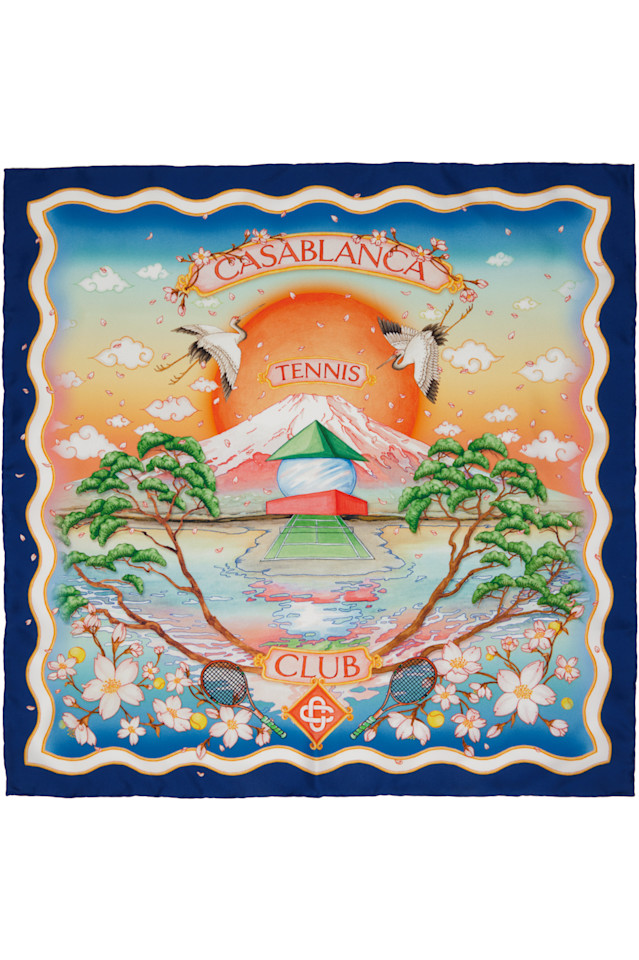 

Шелковый шарф Medium Casablanca, цвет tennis club