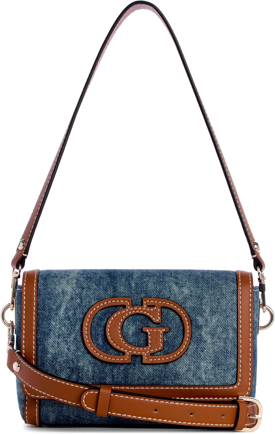 

GUESS женская сумка через плечо Sebina Flap, Denim/Caramel