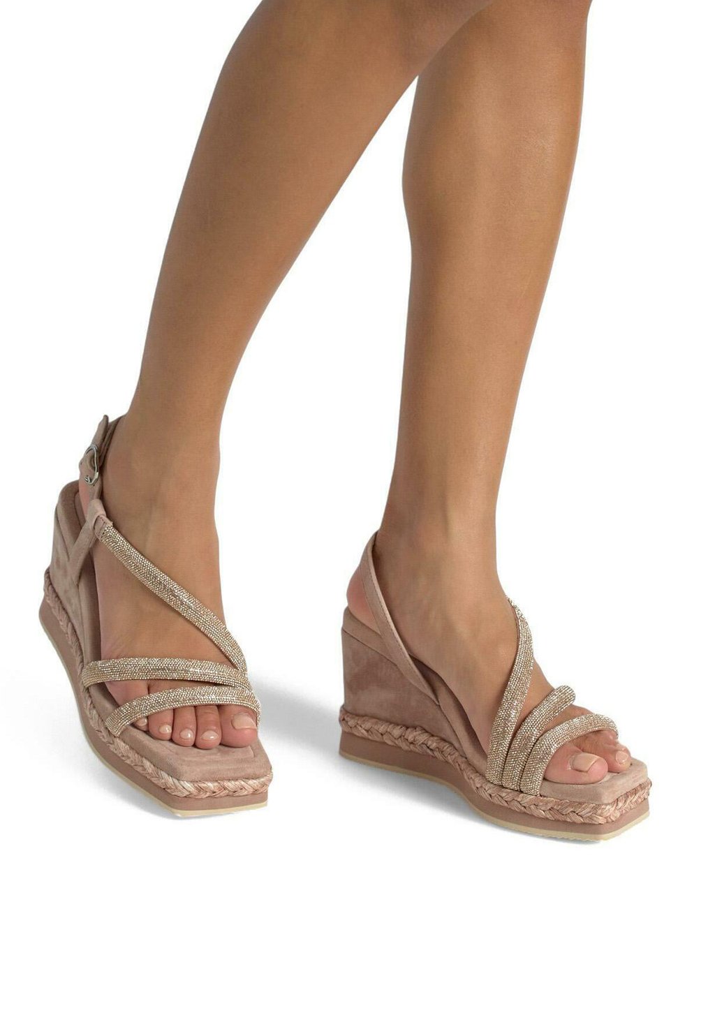 Босоножки на танкетке High heeled sandals Alma en Pena, цвет Rosa Jaspeado