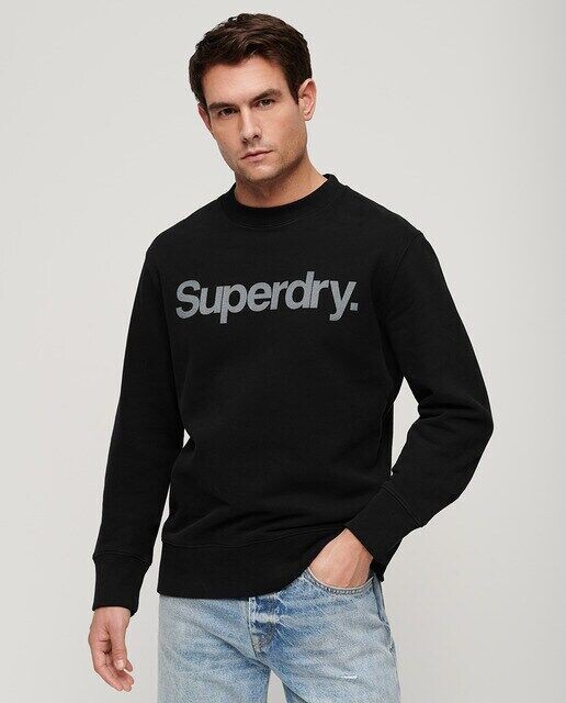 

Свободная мужская толстовка City с круглым вырезом Superdry, черный