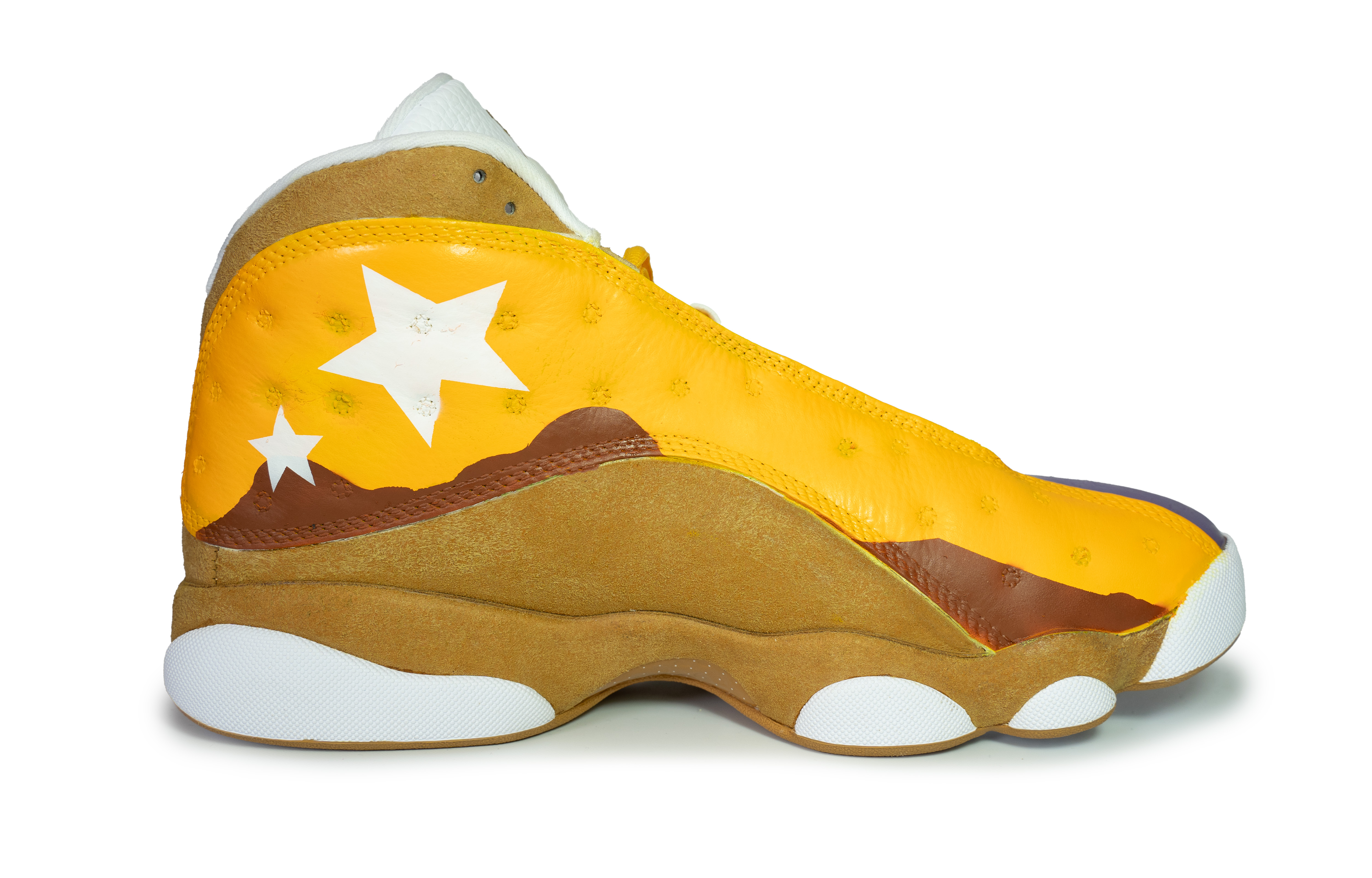 

Кроссовки Air Jordan 13 Vintage Basketball Shoes Men High-top Yellow/brown/white, желтый