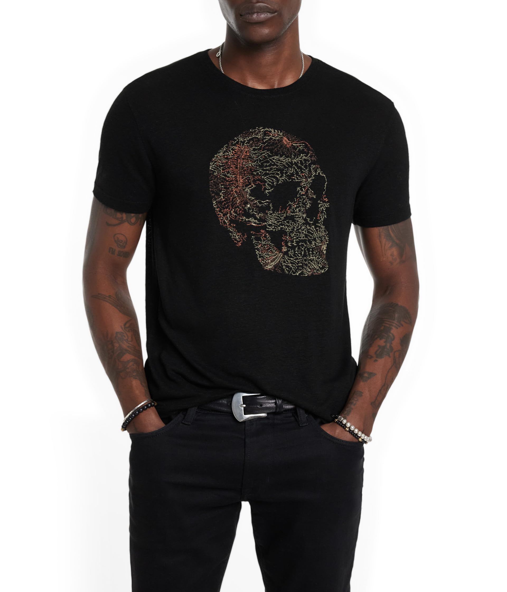 

Футболка John Varvatos Embroidered Skull Tee Kg6815R24, черный