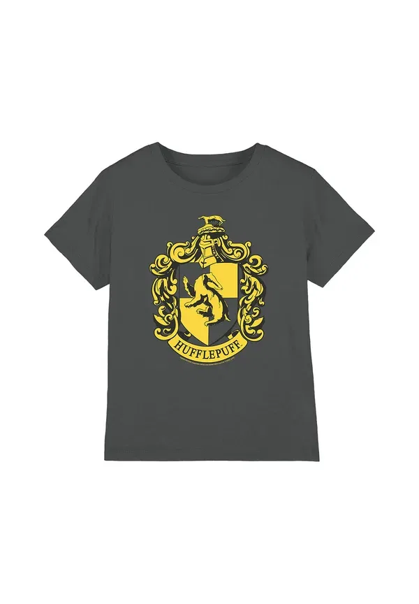 Футболка Cotton Soul Harry Potter Hufflepuff Crest Print, антрацит