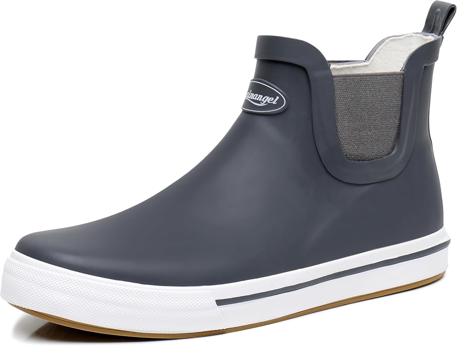 

Мужские ботинки RAINANGEL, до щиколотки, противоскользящие, удобные, легкие, из натуральной резины, рабочая обувь для активного отдыха, водонепроницаемые сапоги для рыбалки, серый