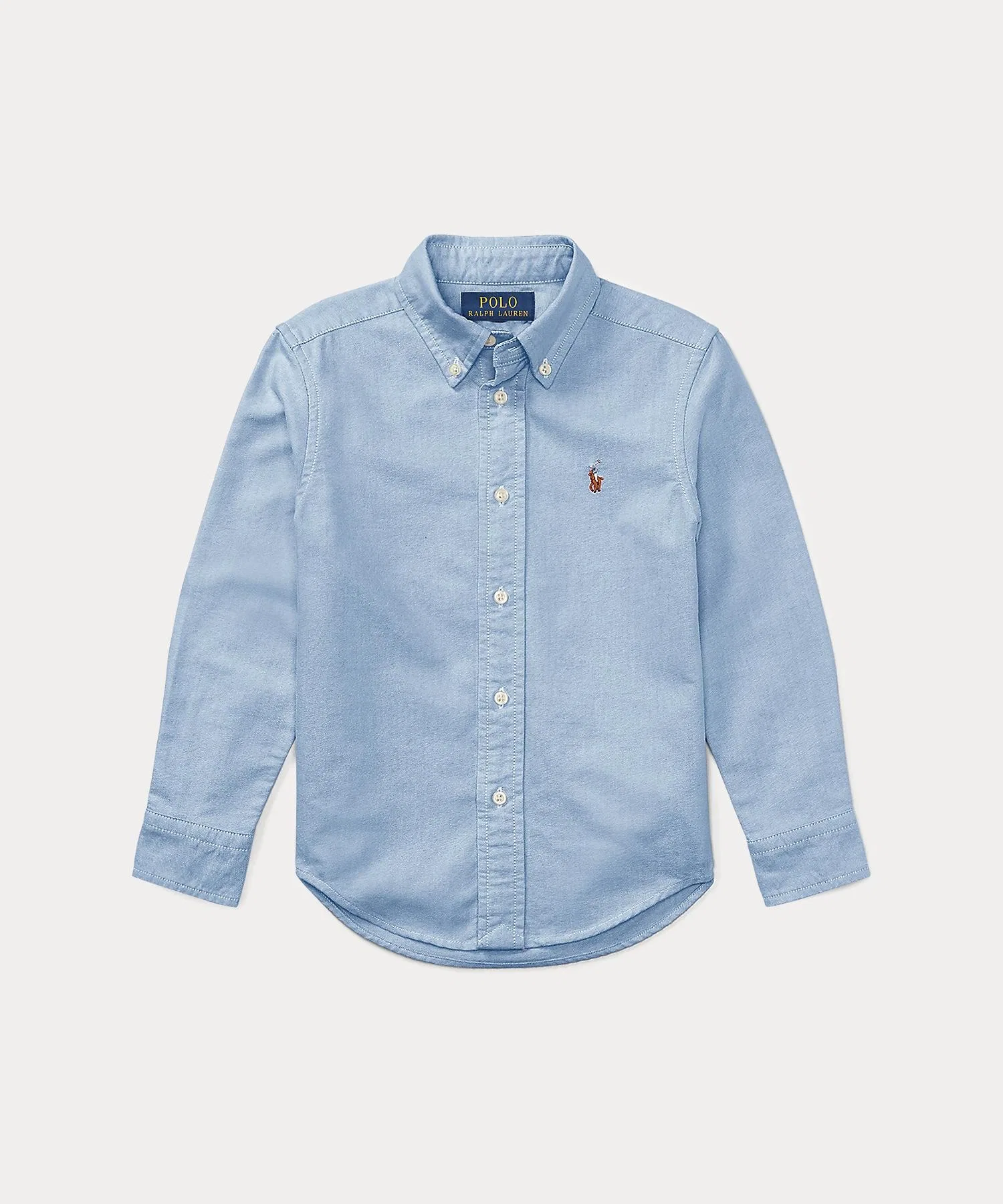 Детская рубашка POLO RALPH LAUREN CHILDRENSWEAR из хлопка оксфорд — фото 2
