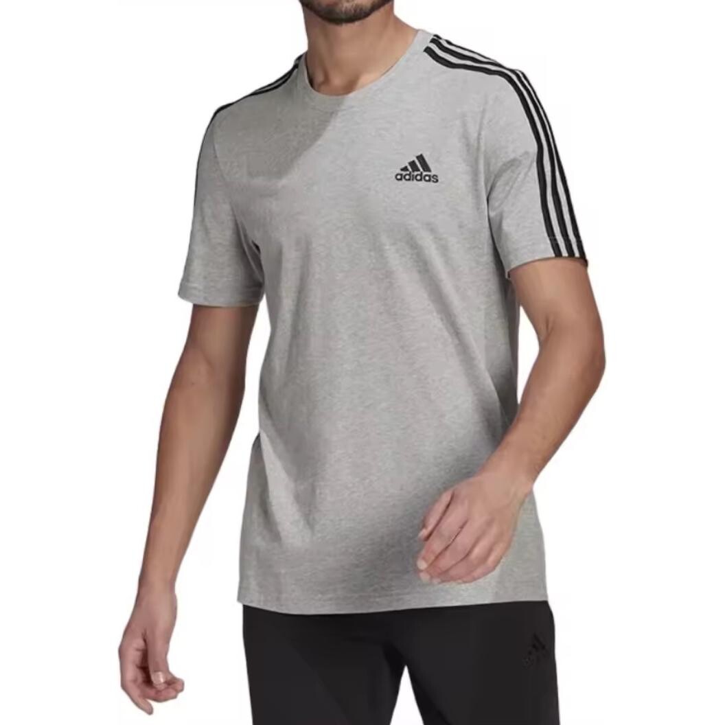 Футболка мужская, средне-серая, меланжевая Adidas, серый — фото 2