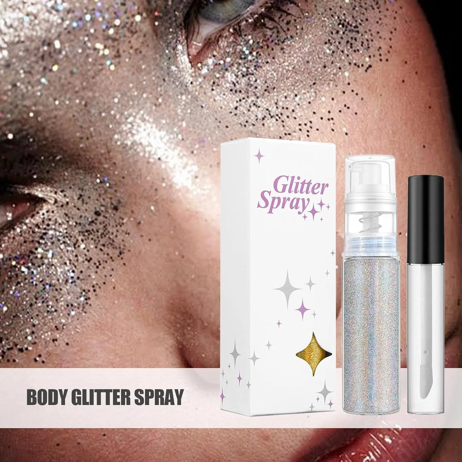 Спрей для тела с блестками Body Glitter Spray, 15 г, 10 мл — фото 2