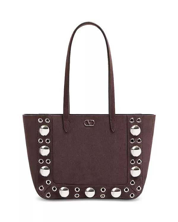 

Замшевая сумка-тоут Nellcôte mini с логотипом Valentino Garavani, коричневый