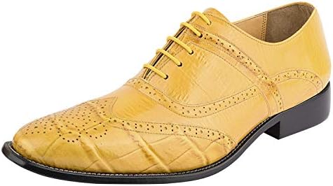 

Мужские классические оксфорды LIBERTYZENO из натуральной кожи с принтом страуса/угря для Рождества, Mustard