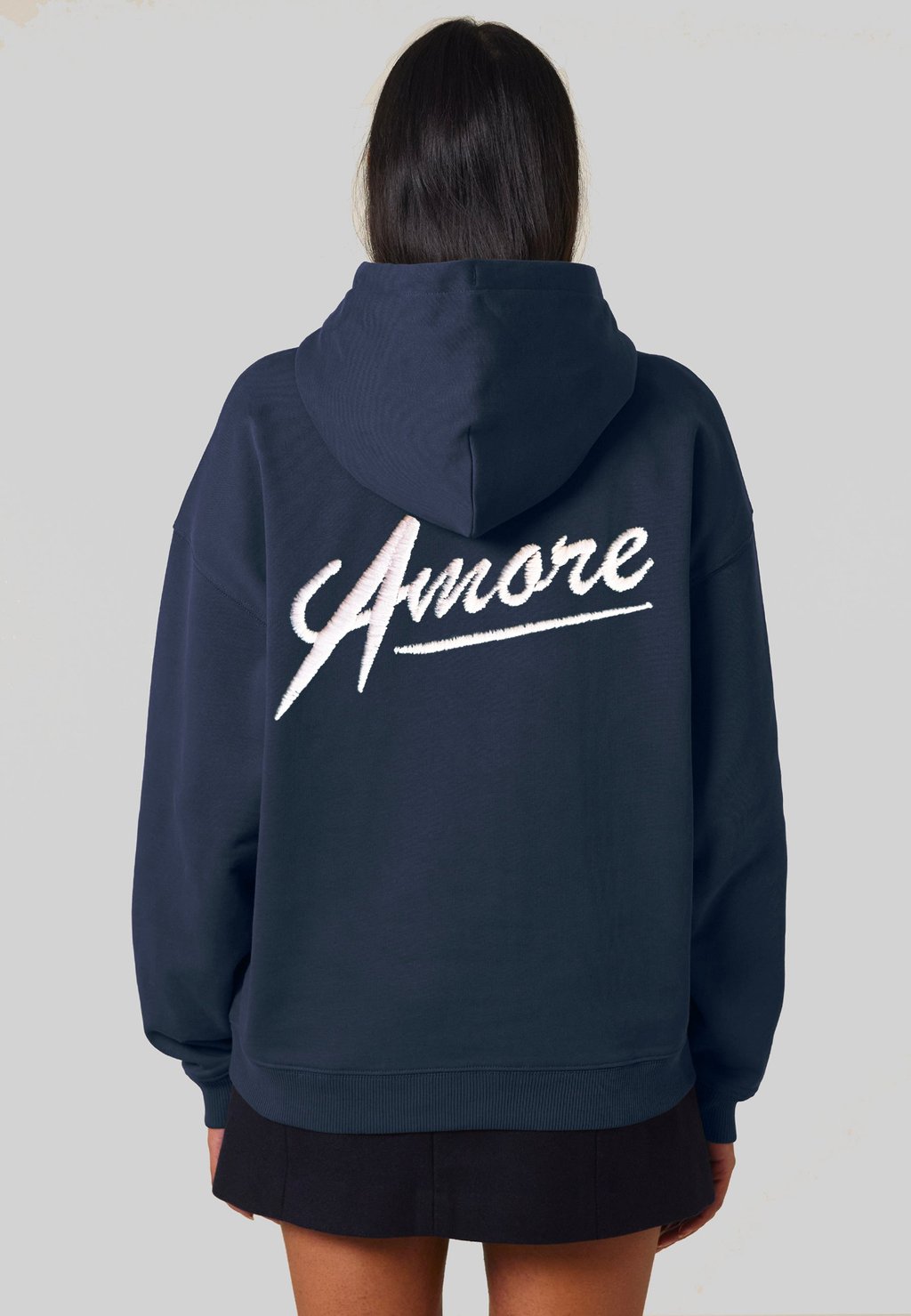 

Толстовка с капюшоном AMORE BACK EMBROIDERY - Sweatshirt Mira Paris, металлик синий