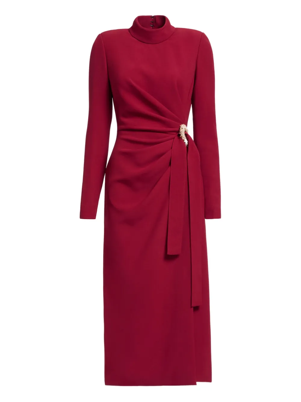 

Миди-платье с отделкой кристаллами Elie Saab, красный