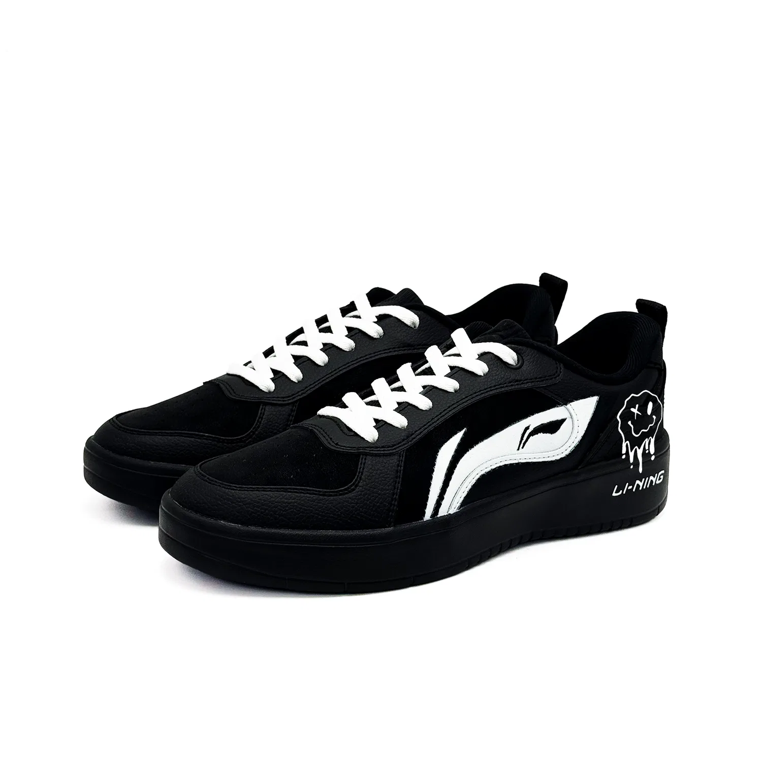 Кроссовки скейтбордические с принтом Li-Ning Black White — фото 4