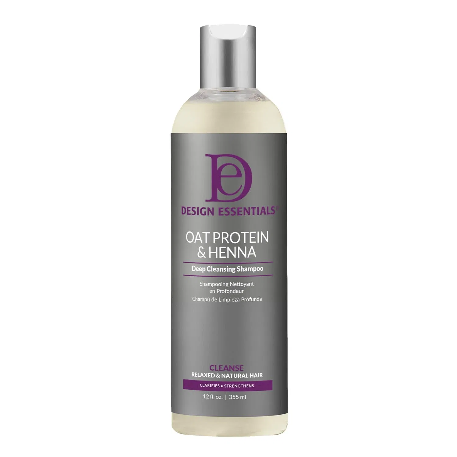 Глубоко очищающий шампунь Design Essentials Oak Protein & Henna Fuller Thicker Stronger Design Essentials