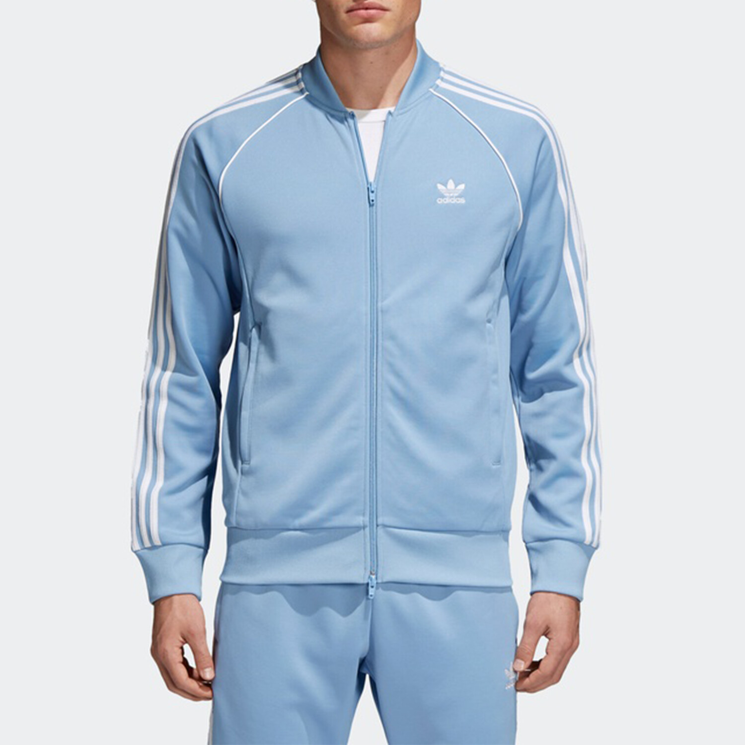 Куртка мужская дымчато-синяя Adidas Originals, голубой — фото 2