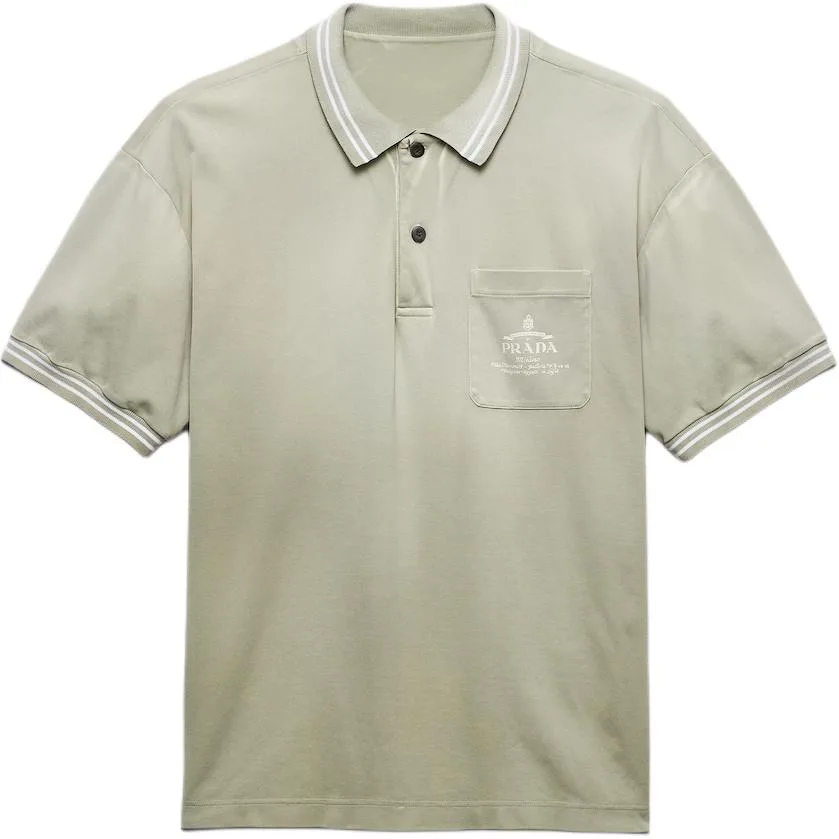 Хлопковая поло PRADA, Agave Green