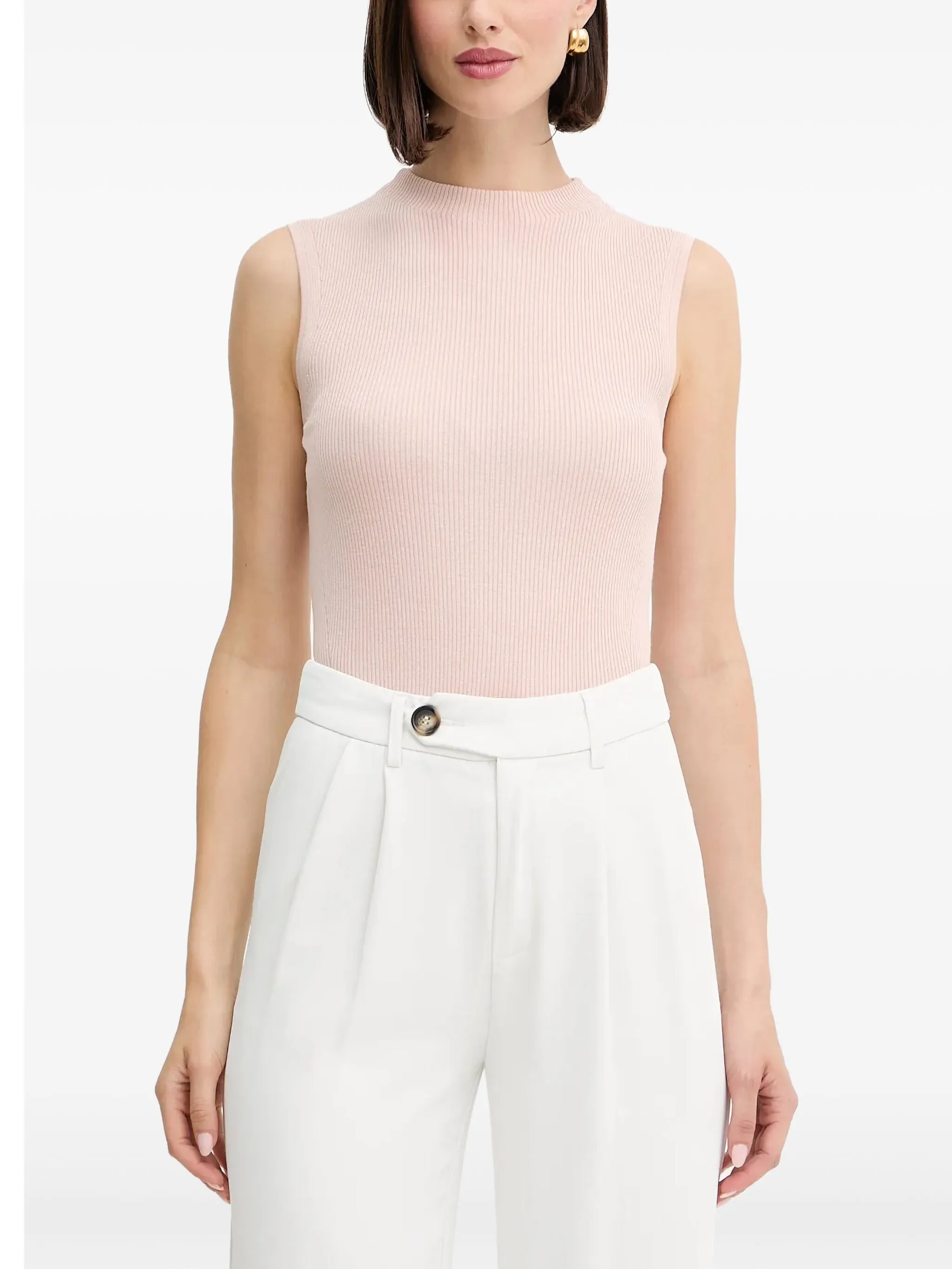 

Топ в рубчик без рукавов Boss, розовый