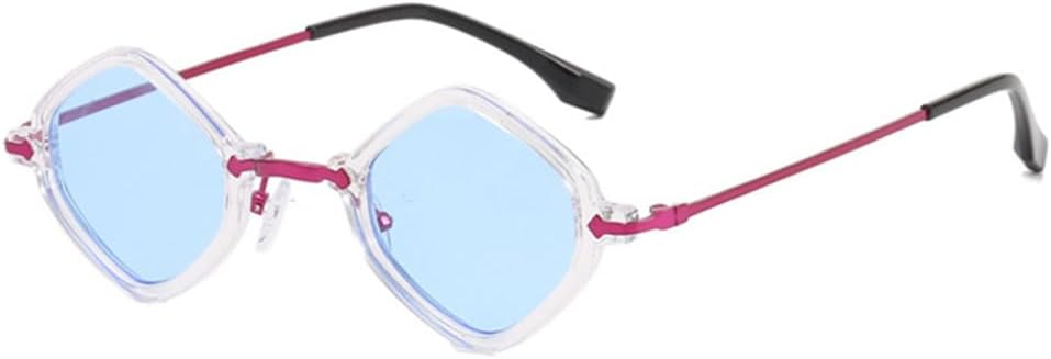 

Ретро-солнцезащитные очки неправильной формы для мужчин в стиле панк с прозрачными линзами цвета океана, солнцезащитные очки UV400 для женщин в стиле хип-хоп LANGSER, Transparent Blue