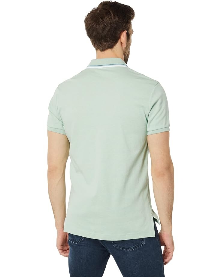

Поло U.S. POLO ASSN. Slim Fit Tipped Interlock Knit Polo, цвет Patina Green Heather
