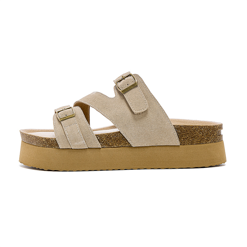 JOSINY Биркеншток туфли женские абрикосовые высота каблука 4,5 см, цвет Apricot (Heel Height 4.5cm)