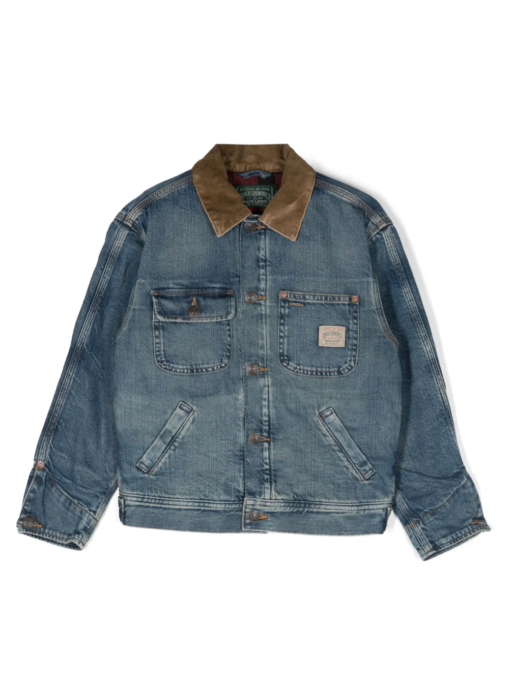 

Джинсовая куртка с вельветовым воротником POLO RALPH LAUREN KIDS, синий