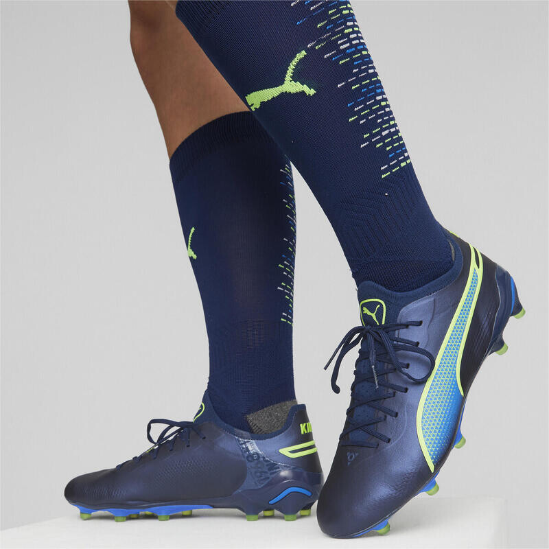Бутсы футбольные взрослые KING ULTIMATE FG/AG PUMA Permanent Blue Pro Green Ultra — фото 2