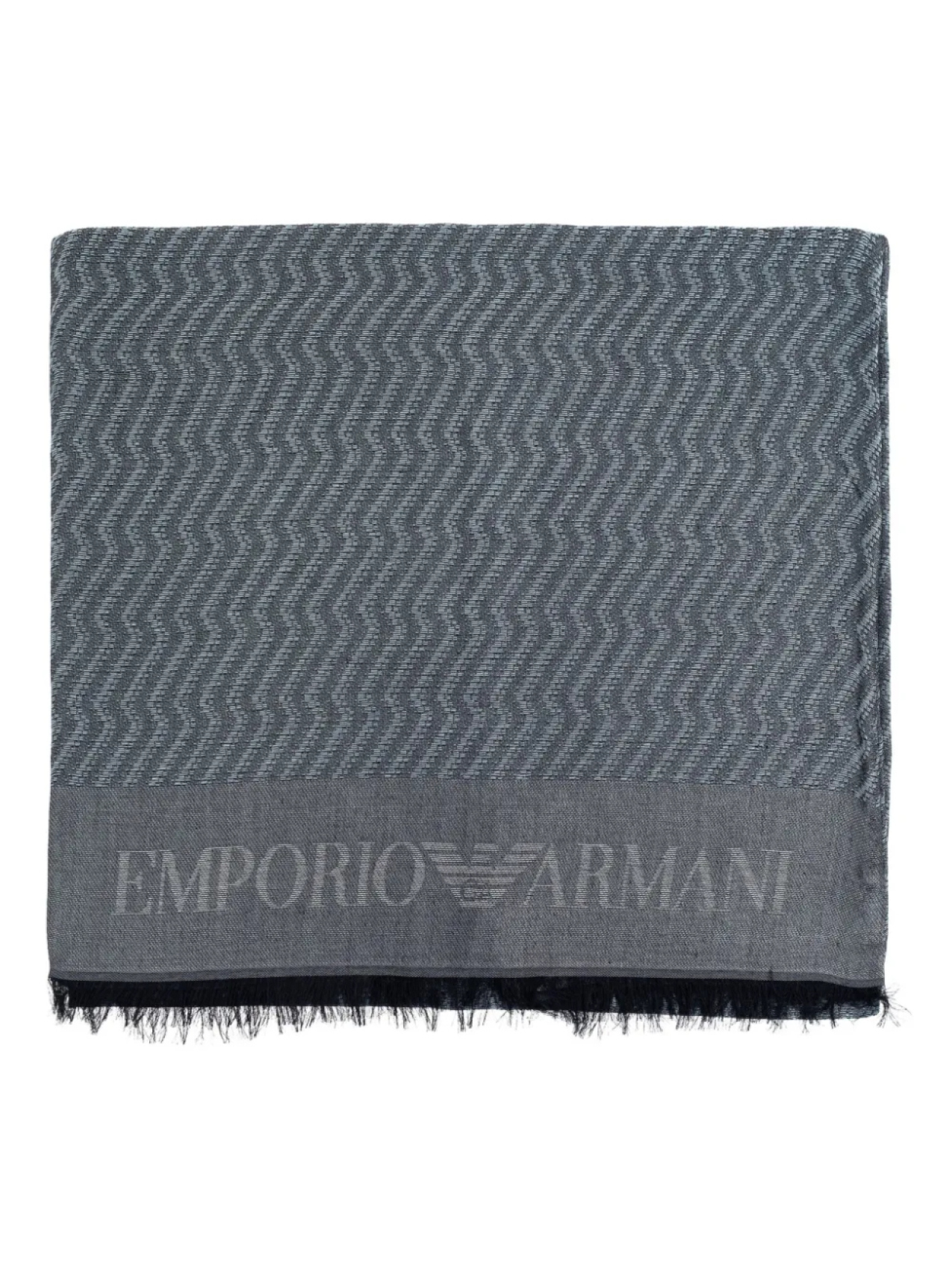 

Шарф с зигзагообразным узором Emporio Armani, серый