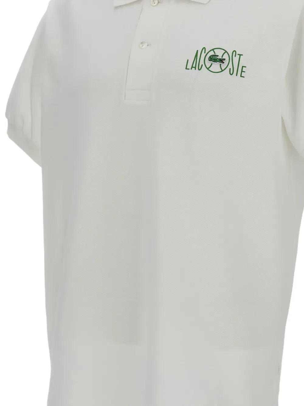 Рубашка поло с вышитым логотипом Lacoste, белый — фото 3