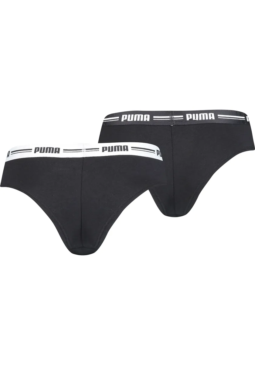 

Бразильские трусы PUMA (2 шт.) с мягкими манжетами с логотипом, черный
