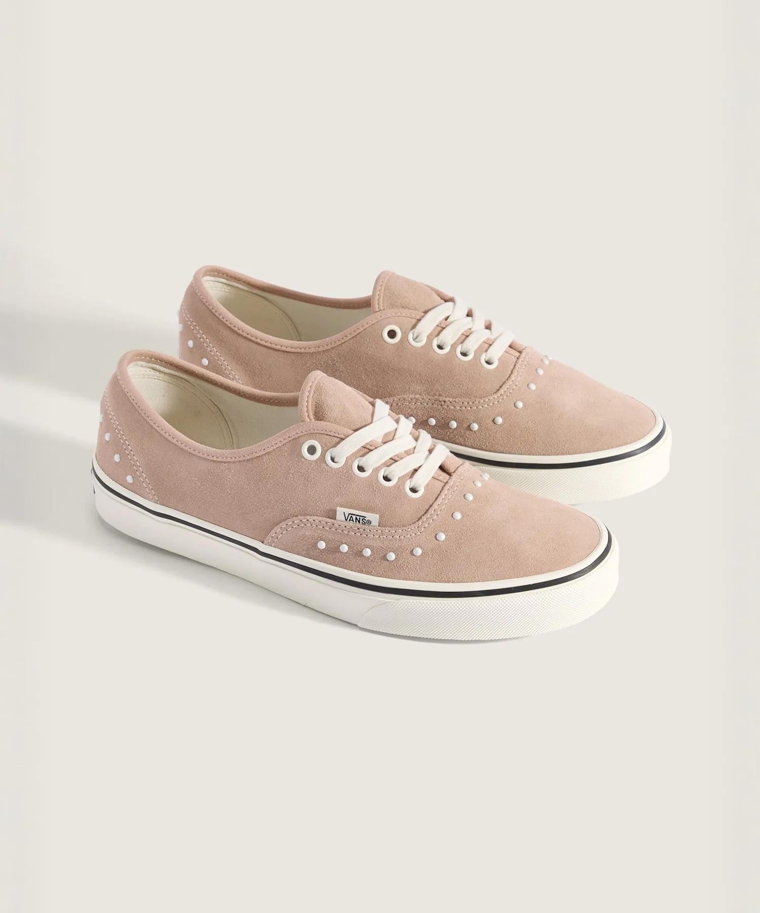 Кроссовки с жемчужными деталями и замшевым верхом Authentic Pearls Warm Taupe VANS бежевые — фото 2