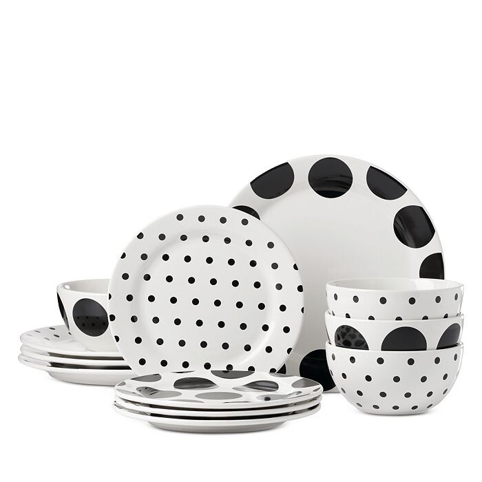 

Kate Spade New York On The Dot Набор столовой посуды из 12 предметов, белый