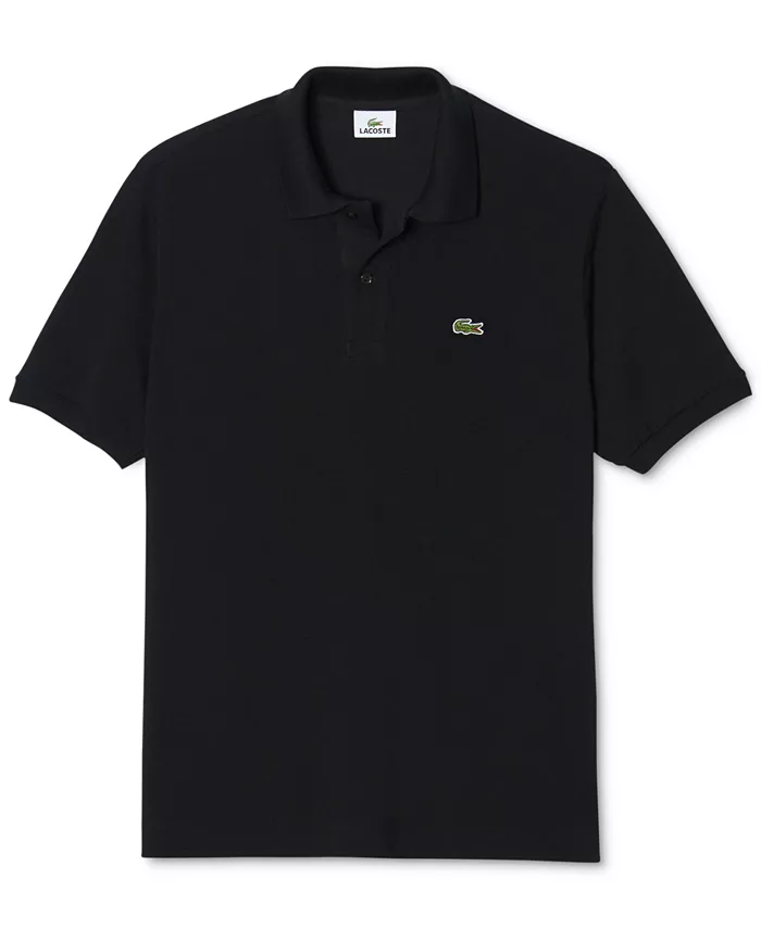 Мужская классическая короткорукавная поло L.12.12 из пике Lacoste, черный — фото 3