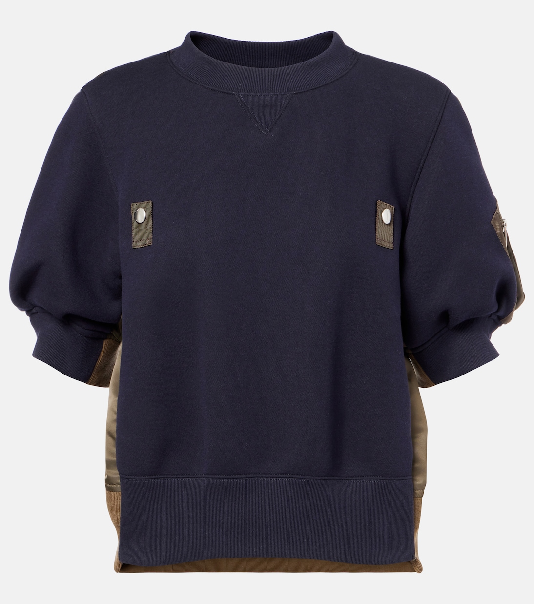 

Топ из твила и джерси Sacai, Navy X Khaki