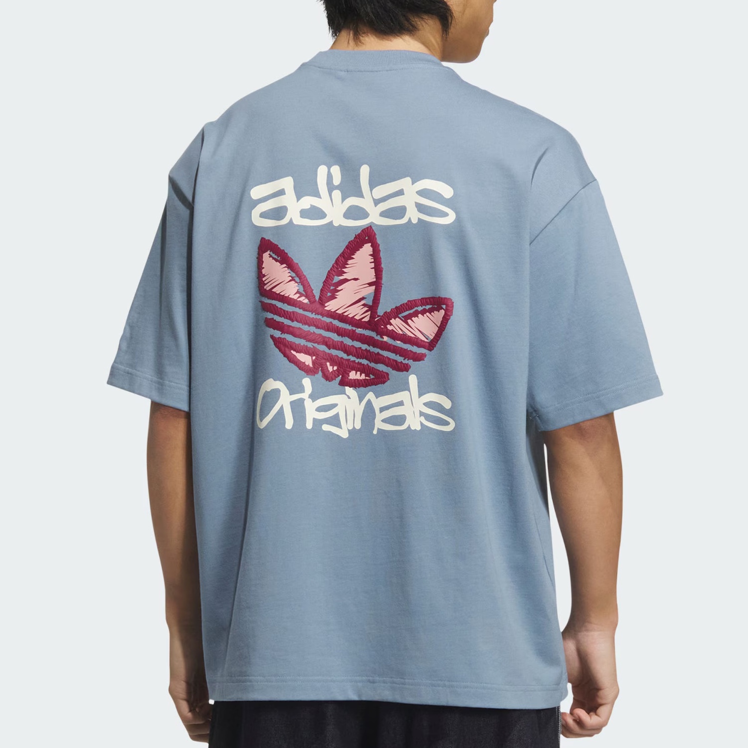 Футболка Trefoil Graphic Trefoilgraphict мужская fantasy gray Adidas Originals, серый — фото 4