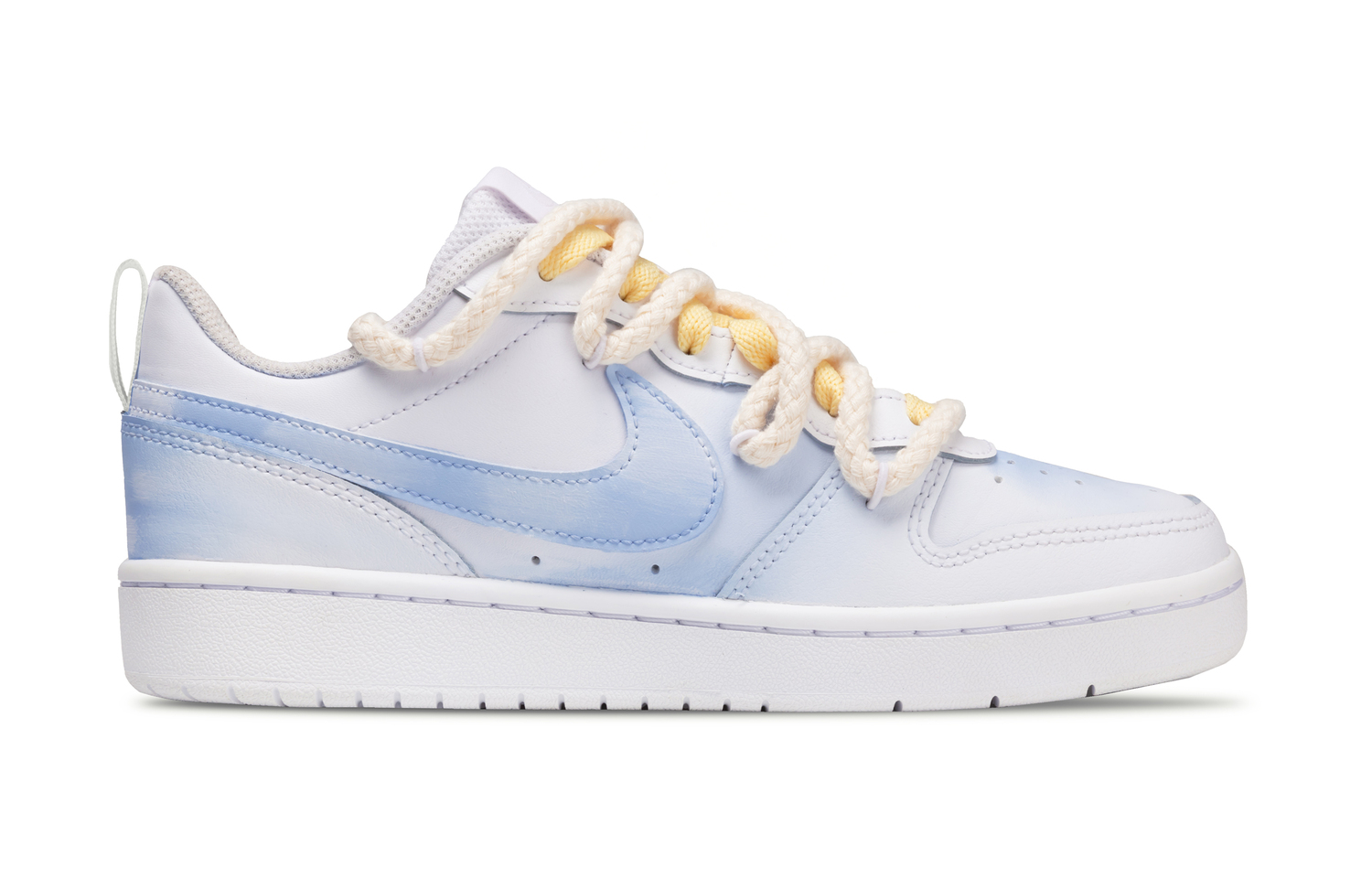 Nike Court Borough Cloud Floral устойчивые к истиранию нескользящие низкие кроссовки для скейтбординга blue детские — фото 3