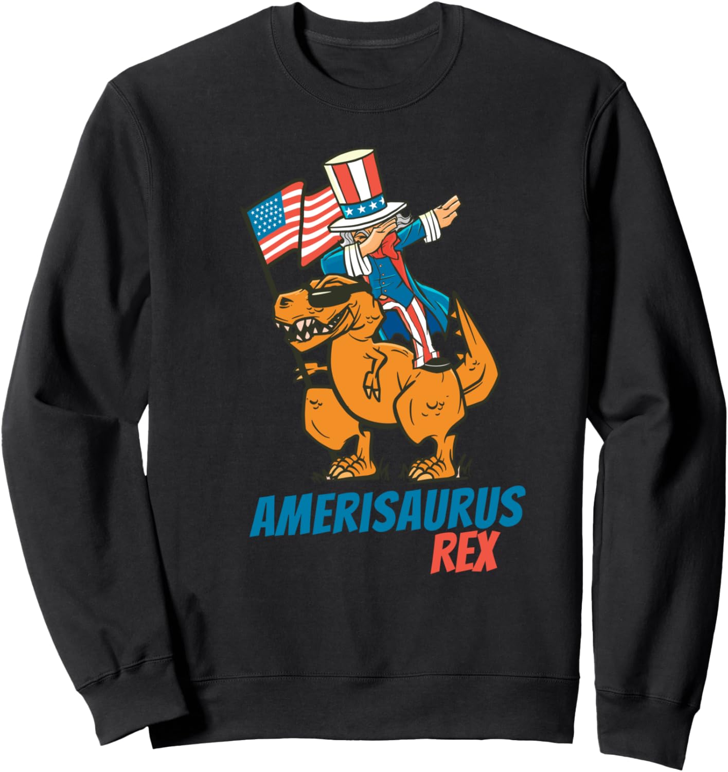 

Забавная толстовка с изображением американского тираннозавра Рекса и Сэма, танцующего даб, черная Amerisaurus Rex - Funny Proud Flag Dabbin, Черный, Забавная толстовка с изображением американского тираннозавра Рекса и Сэма, танцующего даб, черная Amerisau