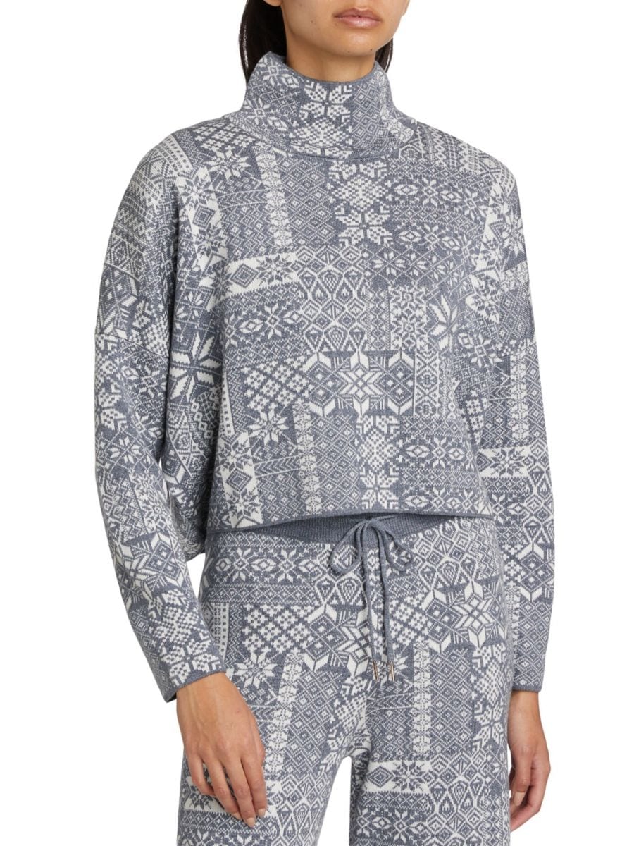 

Топ из жаккардового трикотажа в стиле пэчворк Stellae Dux, цвет Navy Ivory