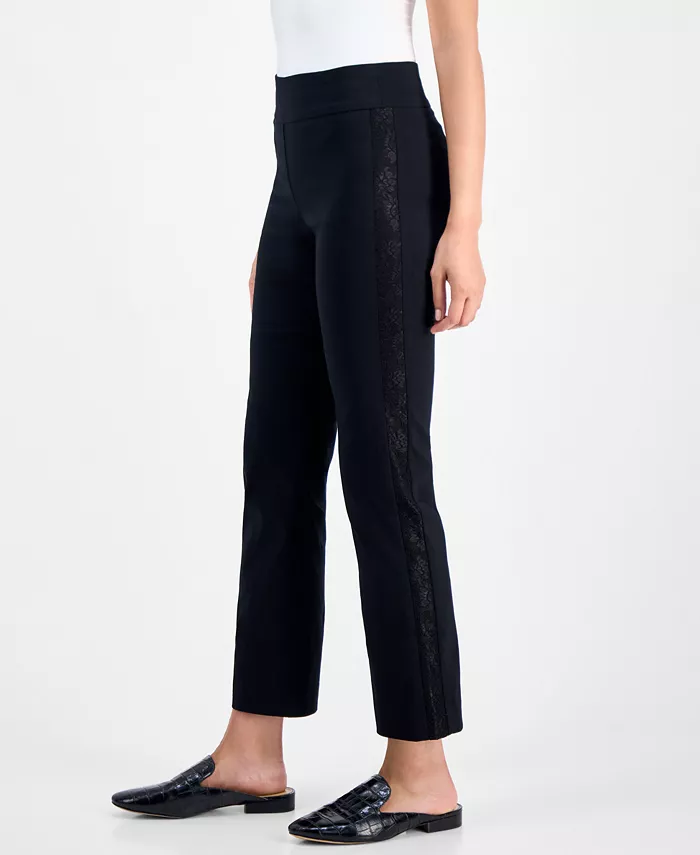 

Брюки Petite с кружевными вставками по бокам JM Collection, черный