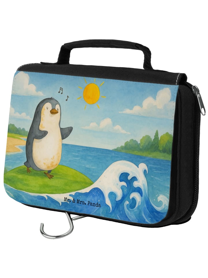 

Mr. & Mrs. Panda Косметичка Penguin Surfer Design без слогана, белого цвета