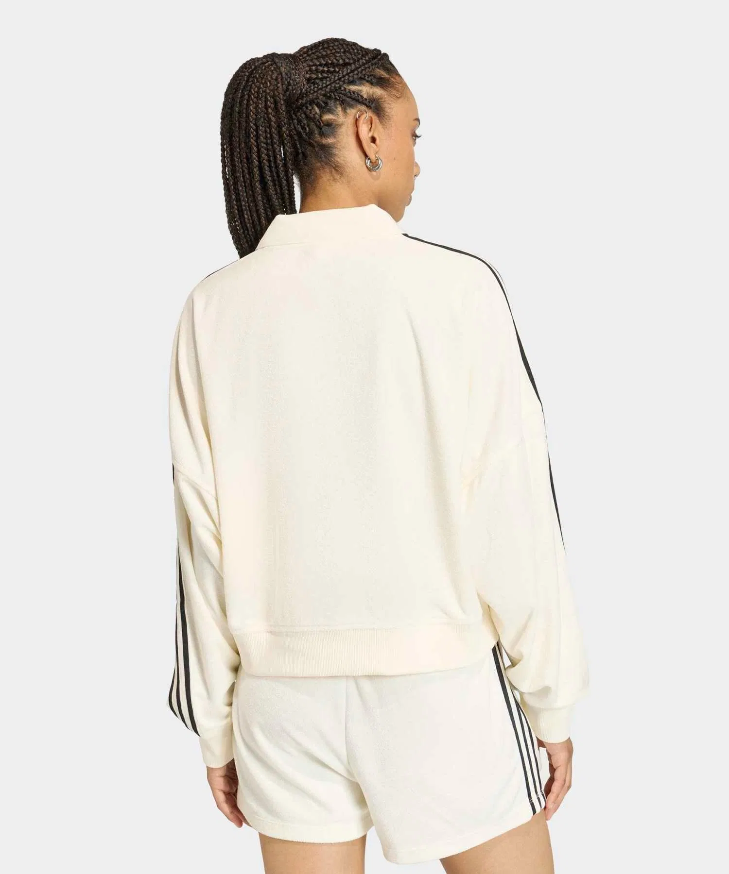 Поло с V-образным вырезом и длинными рукавами из махровой ткани / adidas Originals — фото 2